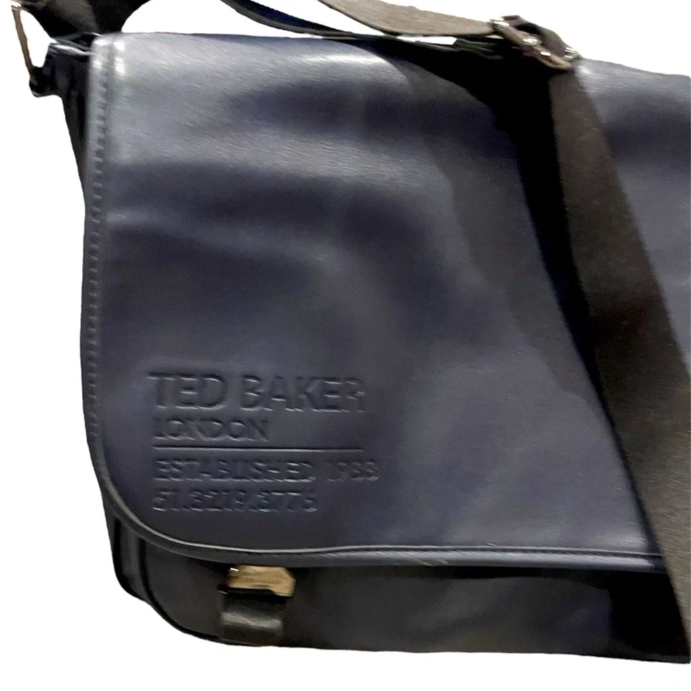 Ted Baker London Messenger Laptop Crossbody Shoulder Bag Briefcase Navy